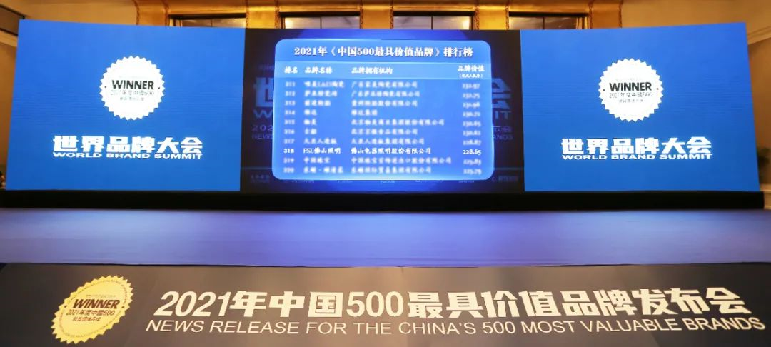 22865亿！佛山照明连续16年入选中国500最具价值品牌榜单冰球突破(图1)